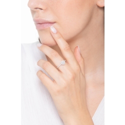 Anello con diamante taglio cuore 0.50ct  GIA in oro bianco 18k 2