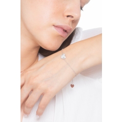 Bracciale in oro bianco 18k con cuore in pavè di diamanti 2