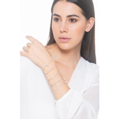 Bracciale semirigido in oro bianco 18k e diamanti