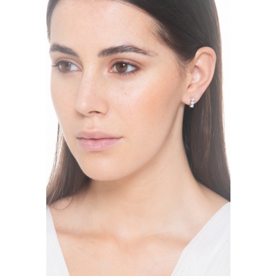 18k white gold trilogy earring with diamonds