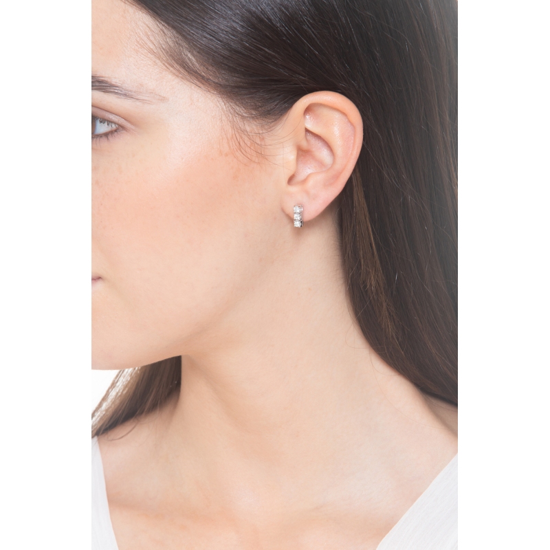 18k white gold trilogy earring with diamonds