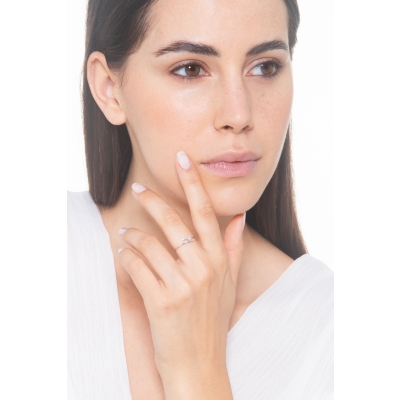 White gold 18k solitaire diamond ring 0,04 ct Valentino Model