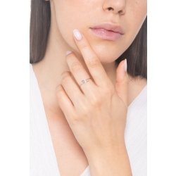 White gold 18k solitaire diamond ring 0,04 ct Valentino Model 2