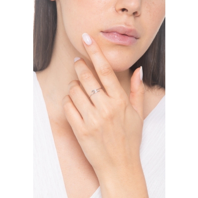 White gold 18k solitaire diamond ring 0,04 ct Valentino Model