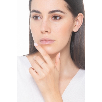 Solitaire ring Valentino Model with diamond 0,04 ct white gold 18k 