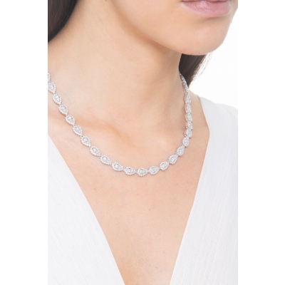 Girocollo donna in oro bianco 18k con diamanti