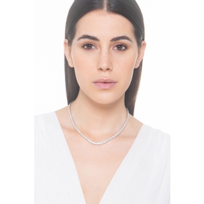 Girocollo tennis in oro bianco 18k con diamanti