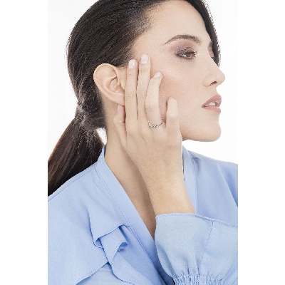 Anello Veretta in Oro bianco 18k con 5 diamanti ct. 0,15