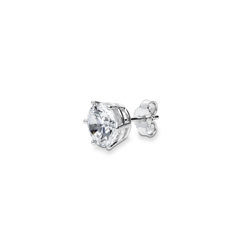 Single earring in 18k white gold with zircon