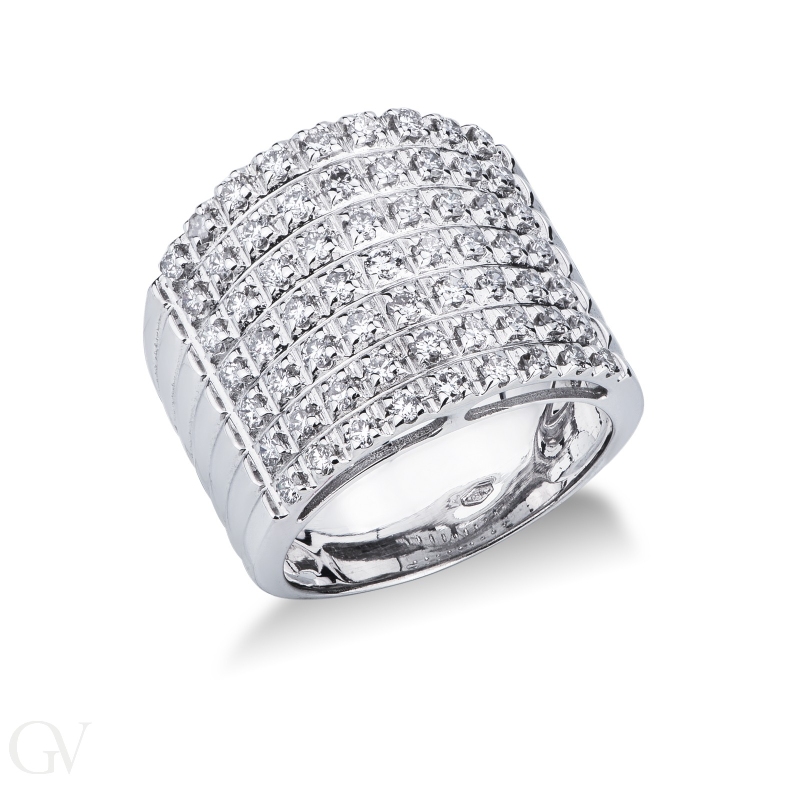 Band ring white gold 18k with diamonds 