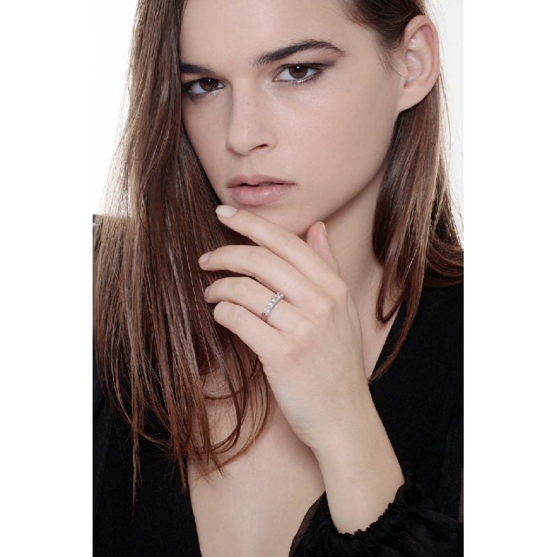 Anello Veretta a 5 pietre in Oro bianco 18k con Diamanti ct. 0,90