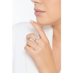 Anello rettangolare con acquamarina e diamanti in oro bianco 18k 2