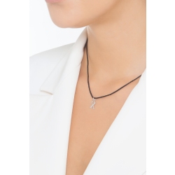 Ciondolo con lettera iniziale X stampatello in oro bianco 18k 2