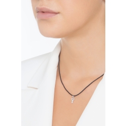 Ciondolo con lettera iniziale Y stampatello in oro bianco 18k 2