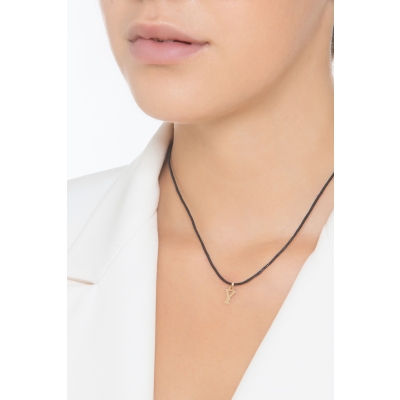 Ciondolo con lettera iniziale Y stampatello in oro giallo 18k