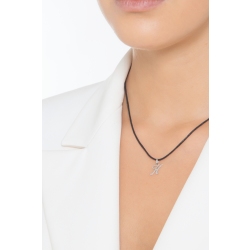 Ciondolo con lettera iniziale H corsivo in oro bianco 18k 2