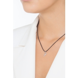 Ciondolo con lettera iniziale P corsivo in oro bianco 18k 2