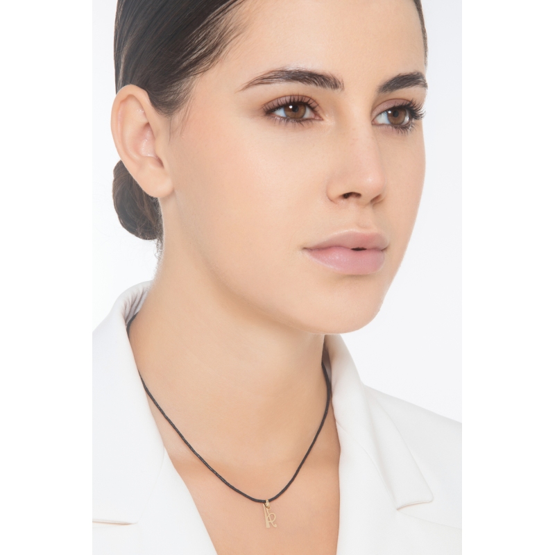 Ciondolo con lettera iniziale A corsivo in oro giallo 18k