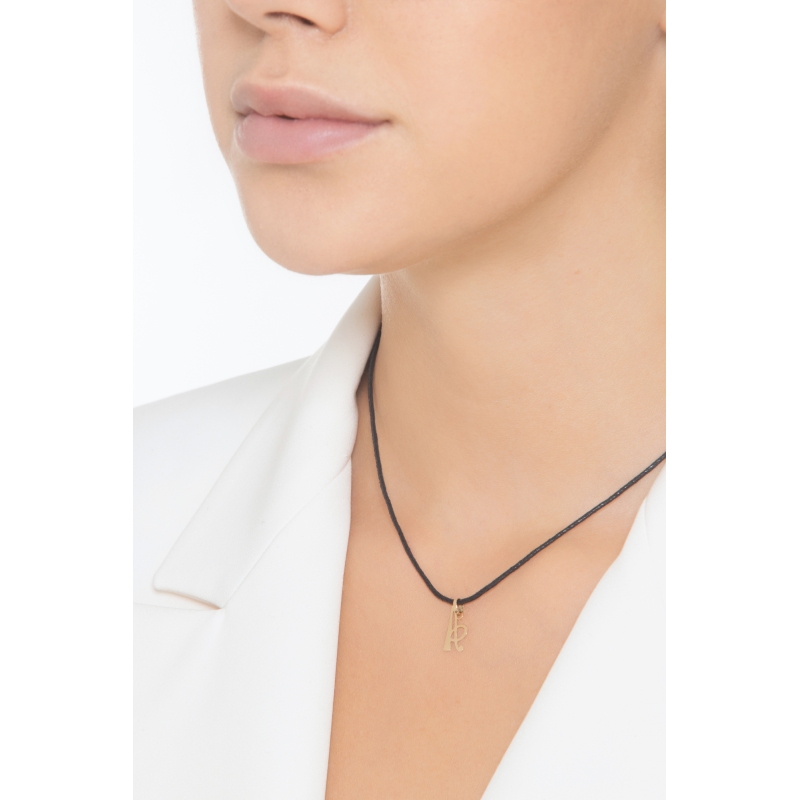 Ciondolo con lettera iniziale A corsivo in oro giallo 18k