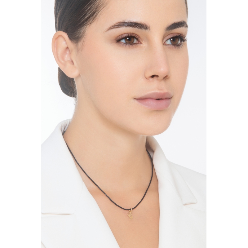 Ciondolo con lettera iniziale G corsivo in oro giallo 18k