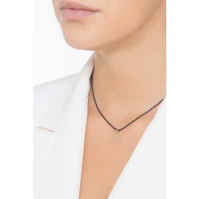 Ciondolo con lettera iniziale Y corsivo in oro giallo 18k