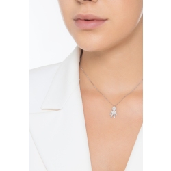 Collana in oro bianco 18k con ciondolo bimbo in diamanti 2