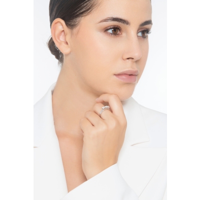 Anello Trilogy in Oro bianco 18k con Diamanti ct. 0,75