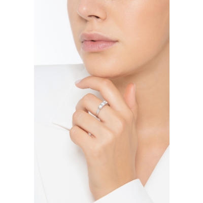 Anello Trilogy in Oro bianco 18k con Diamanti ct. 0,90