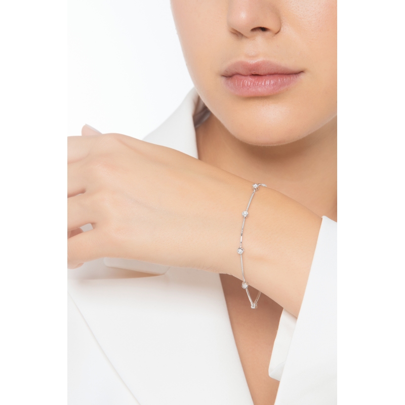 Segment Bracelet 18k White Gold with Diamond 