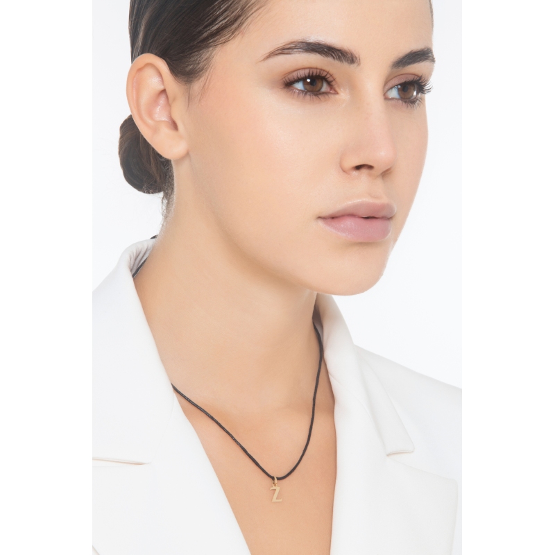 Ciondolo con lettera iniziale Z stampatello in oro giallo 18k