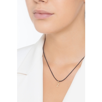 Ciondolo con lettera iniziale Z stampatello in oro giallo 18k