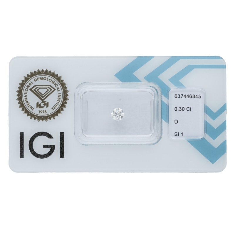 Diamante Certificato IGI   CT 0,30   D   SI 1