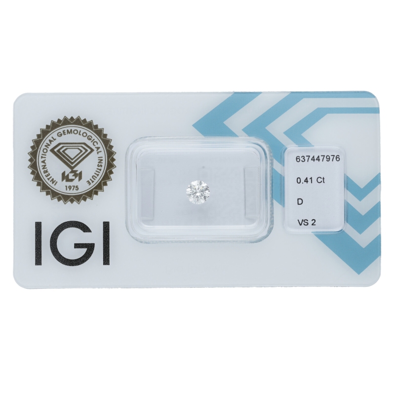 Diamante Certificato IGI   CT 0,41   D   VS 2