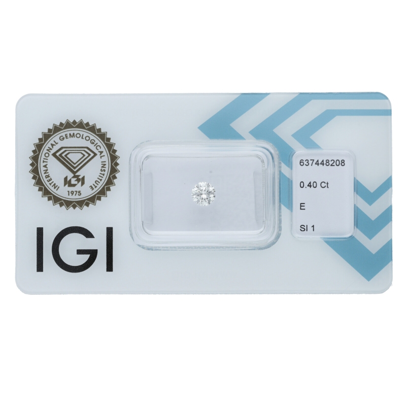 Diamante Certificato IGI   CT 0,40   E   SI 1