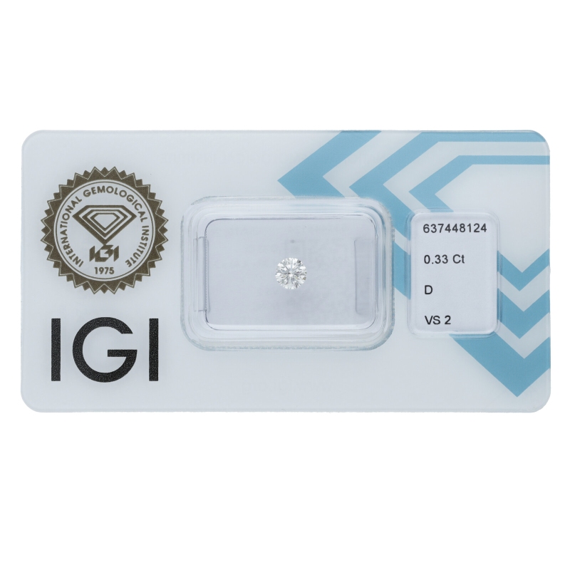 Diamante Certificato IGI   CT 0,33   D   VS 2