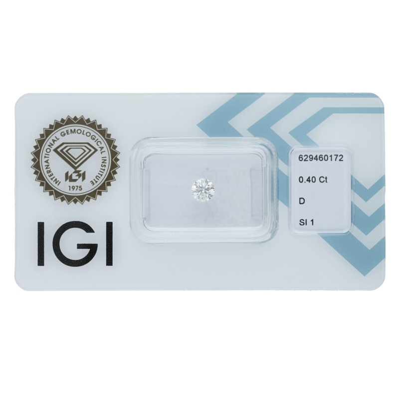 Diamante Certificato IGI   CT 0,40   D   SI 1