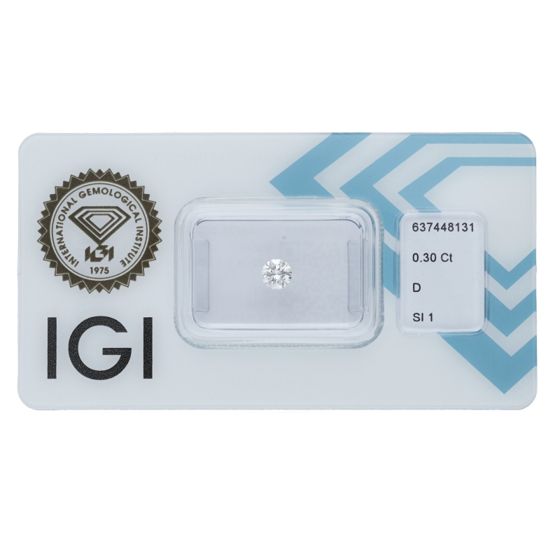 Diamante Certificato IGI   CT 0,30   D   SI 1