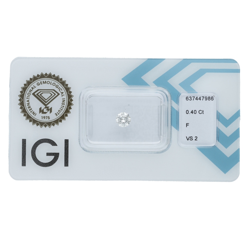 Diamante Certificato IGI   CT 0,40   F   VS 2