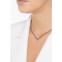 Ciondolo con lettera E in corsivo oro bianco 18k 2