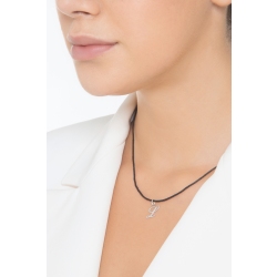 Ciondolo con lettera L in corsivo in oro bianco 18k 2