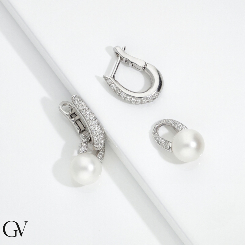 Orecchini Pendenti Con Perle Coltivate Grigie E Bianche, Placcatura Oro 18K O Platino, 38 Mm, Eleganti Gioielli Da Donna, Regalo Per Compleanno E Anniversario