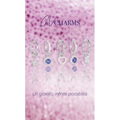 Mono orecchino in oro bianco 18k