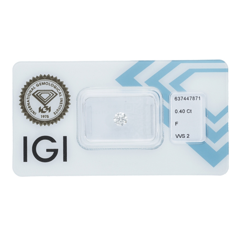 Diamante Certificato IGI   CT 0,40   F   VVS 2