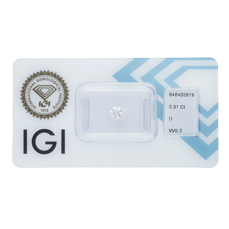 Diamante Certificato IGI   CT 0,31   D   VVS 2