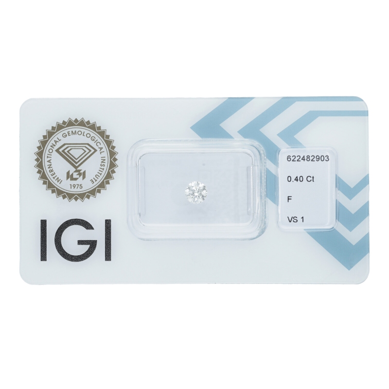 Diamante Certificato IGI   CT 0,40   F   VS 1