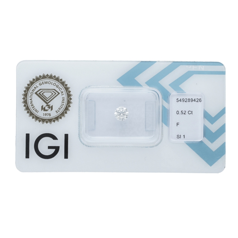 Diamante Certificato IGI   CT 0,52   F   SI 1