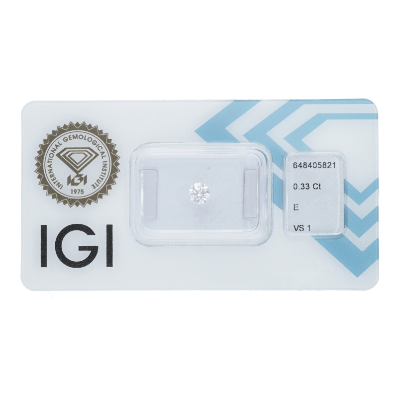 Diamante Certificato IGI   CT 0,33   E   VS 1