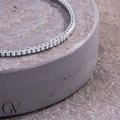 Bracciale Tennis in oro Bianco 750 con diamanti