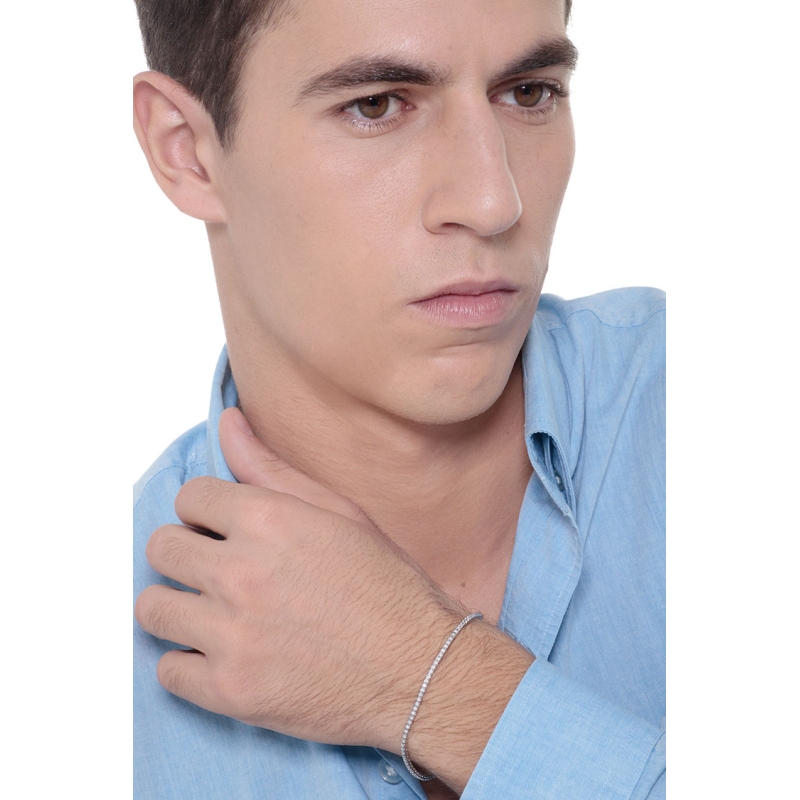 Bracciale Tennis in oro Bianco 750 con diamanti