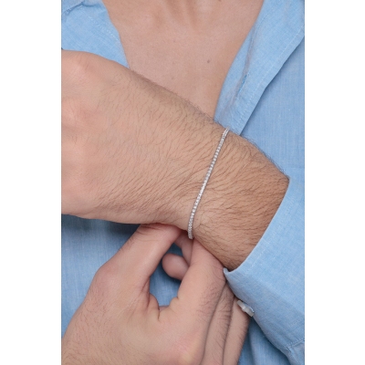 Bracciale Tennis in oro Bianco 750 con diamanti